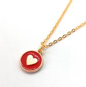 Ketting Meisje- Kind- Hartje- Rood- Goud- LiLaLove