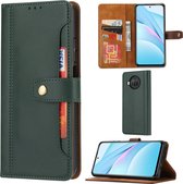 Voor Xiaomi Mi 10T Lite Kalf Textuur Dubbele Vouwsluiting Horizontale Flip Leren Case met Fotolijst & Houder & Kaartsleuven & Portemonnee (Emerald)