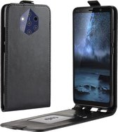 R64 Texture Vertical Flip Leather Case voor Nokia 9 PureView, met kaartsleuven en fotolijst (zwart)