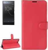 Voor Sony Xperia XZ Premium Litchi Texture Horizontale Flip lederen tas met houder & kaartsleuven & portemonnee (rood)