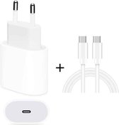 2-in-1 enkele USB-C / Type-C-poort Reislader + 3A PD 3.0 USB-C / Type-C naar USB-C / Type-C snellaaddatakabelset, kabellengte: 1 m (EU-stekker)