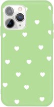 Voor iPhone 11 Pro Meerdere Love-hearts-patroon Colorful Frosted TPU-telefoonbeschermhoes (groen)
