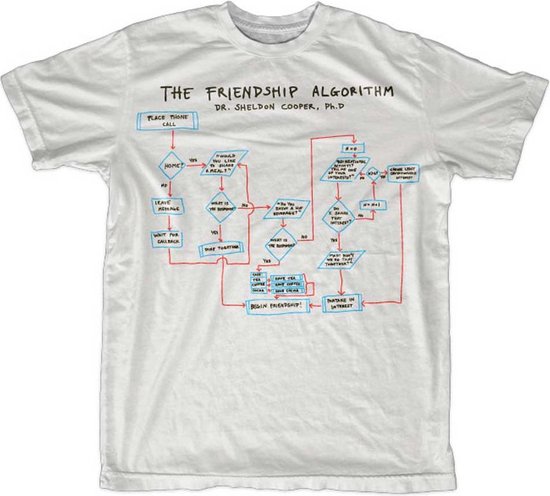 Foto: The big bang theory heren tshirt 2xl the friendship algorithm wit
