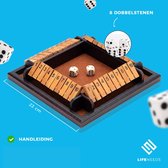 Shut The Box bordspel 4 Spelers Dobbelspel - Bordspellen voor kinderen en volwassenen - Houten Spel - Leerspelletjes