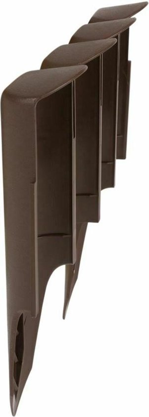 Kunststof Gazonrand – 2,5 Meter Lang, 22,8 Cm Hoog, Bruin – Voor Strakke Afscheiding Tussen Gras En Borders