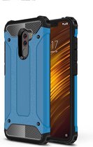 Diamond Armor PC + TPU warmteafvoer beschermhoes voor Xiaomi Pocophone F1 (blauw)