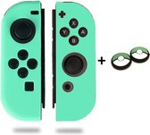 Gadgetpoint! | Nintendo Switch & Lite | Siliconen Joy-Con Controller Hoesjes + Thumbgrips (1 Set = 2 Thumbgrips) | Grip | Cobalt Groen + Pokeballs Groen