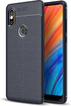 Voor Xiaomi MI Mix 2S Litchi Texture Soft TPU beschermhoes (marineblauw)