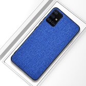 Voor Galaxy A71 schokbestendige stoffen textuur PC + TPU beschermhoes (blauw)