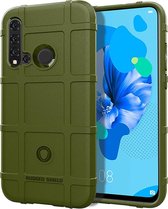 Schokbestendig Rugged Shield Volledige dekking Beschermende siliconen hoes voor Huawei Nova 5i / P20 Lite 2019 (groen)