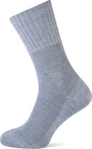 Basset - Wollen sokken - Zonder elastiek en met breed boord - Diabetes sokken - Grijs - 43/45