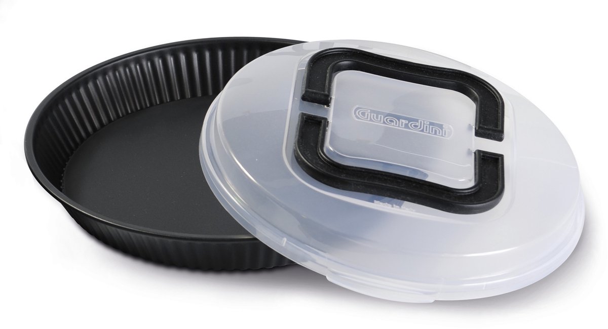 Guardini Taartvorm met deksel - Bakken - Keuken - 28cm - Staal - BPA & PFOA vrij - Zwart