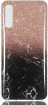 Samsung Galaxy A50 Hoesje - Mobigear - Marble Serie - TPU Backcover - Zwart / Roségoud - Hoesje Geschikt Voor Samsung Galaxy A50