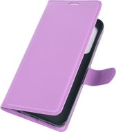 Mobigear Telefoonhoesje geschikt voor HTC Desire 20 Pro Hoesje | Mobigear Classic Bookcase Portemonnee | Pasjeshouder voor 3 Pasjes | Telefoonhoesje voor Pinpas / OV Kaart / Rijbewijs - Paars