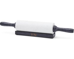 Riviera Maison Magic Marble Rolling Pin - Marmer - Wit - 41.0x6.0x6.0 cm