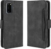 Voor Galaxy S20 / S20 5G Wallet Style Skin Feel Calf Pattern Leather Case met aparte kaartsleuf (zwart)