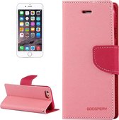 GOOSPERY FANCY DAGBOEK voor iPhone 6 Plus & 6s Plus Cross Texture Horizontale Flip Leren Case met Kaartsleuven & Portemonnee & Houder (Roze)