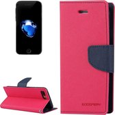 GOOSPERY FANCY DAGBOEK voor iPhone 8 Plus & 7 Plus Cross Texture Horizontale Flip Leren Case met Kaartsleuven & Portemonnee & Houder (Magenta)