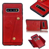 Lederen beschermhoes voor Galaxy S10 (rood)