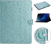 Voor Samsung Galaxy Tab A 10.1 T580 Love Buckle Glitter Horizontal Flip Leather Case met houder & kaartsleuven (blauw)