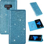 Voor Samsung Galaxy Note 9 ultradunne glitter magnetische horizontale flip lederen tas met houder & kaartsleuven (hemelsblauw)