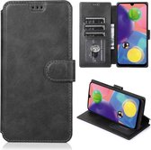 Voor Samsung Galaxy A70s Kalf Textuur Magnetische Gesp Horizontale Flip Leren Case met Houder & Kaartsleuven & Portemonnee & Fotolijst (Zwart)