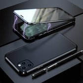 Voor iPhone 11 Pro schokbestendige magnetische attractie lederen bord + beschermhoes van gehard glas (zwart)