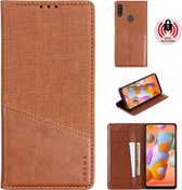 Voor Samsung Galaxy A11 / M11 MUXMA MX109 horizontale flip lederen tas met houder & kaartsleuf & portemonnee (bruin)