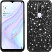 Voor OPPO A11 glitterpoeder schokbestendige TPU beschermhoes (zwart)