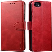 Voor iPhone 8/7 GUSSIM magnetische horizontale flip lederen tas met houder & kaartsleuven & & portemonnee (rood)