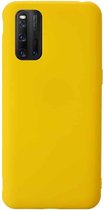 Voor Vivo IQOO 3 schokbestendige frosted TPU beschermhoes (geel)