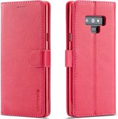 Voor Galaxy Note 9 LC.IMEEKE Kalfsleer Horizontaal Flip Leren Case, met Houder & Kaartsleuven & Portemonnee (Rozerood)