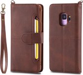 Voor Galaxy S9 Multifunctionele afneembare magnetische horizontale flip lederen tas met kaartsleuven en houder en portemonnee en fotolijst (koffie)
