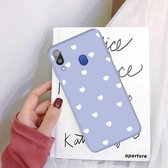 Voor Galaxy A30 Multi Love Heart Pattern Frosted TPU beschermhoes (lichtpaars)