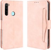 Voor Xiaomi Redmi Note 8T Wallet Style Skin Feel Calf Pattern Leather Case, met aparte kaartsleuf (roze)