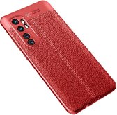 Voor Xiaomi Mi Note 10 lite Litchi Texture TPU schokbestendige hoes (rood)