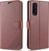 Voor OPPO Find X2 AZNS schapenvacht textuur horizontale flip lederen case met houder & kaartsleuven & portemonnee (bruin)