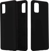 Voor Geschikt voor Xiaomi Mi 10 Lite Effen kleur Vloeibaar Siliconen Schokbestendig Volledige dekking Beschermhoes (zwart)