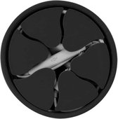Siliconen mini ronde oortelefoon draadwikkelaar datakabel opbergdoos (zwart)