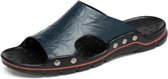 Heren Casual strandschoenen Slippers Microfiber-sandalen, maat: 43 (blauw)