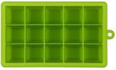 15 roosters DIY grote ijsblokjesvorm Vierkante vorm Siliconen ijsbak Fruit ijsmachine (groen)