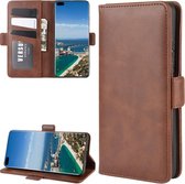 Voor Huawei P40 Pro + Dual-side magnetische gesp horizontale flip lederen tas met houder & kaartsleuven & portemonnee (bruin)