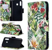 3D gekleurd tekenpatroon Horizontale Flip Leather Case voor Galaxy M30, met houder & kaartsleuven & portemonnee (bananenblad)