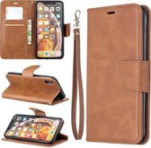 Retro lamsvacht textuur pure kleur horizontale flip pu lederen case voor Galaxy A10 & M10, met houder & kaartsleuven & portemonnee & lanyard (bruin)