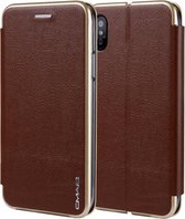 Voor iPhone XS Max CMai2 Linglong Series PC + PU horizontale flip lederen tas met houder en kaartsleuf (bruin)