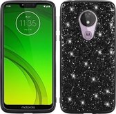 Plating Glittery poeder schokbestendig TPU-hoesje voor Motorola Moto G7 Power (goud)