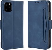 Wallet-stijl Skin Feel Calf Pattern lederen tas voor iPhone 11 Pro, met aparte kaartsleuf (blauw)