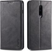 Voor OnePlus 7 Pro AZNS Retro Texture Magnetische Horizontale Flip PU Leren Case met Houder & Kaartsleuven & Fotolijst (Zwart)