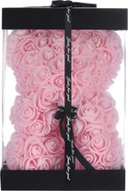 Surprise Rozen Teddy Beer 25 cm roze in Luxe Geschenkdoos| Rose Bear | Rose Teddy | Liefde |Moederdag | Verjaardag | Valentijn Cadeau | Love Teddy Bear