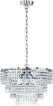 LED Hanglamp - Hangverlichting - Iona Oranta - E14 Fitting - 3-lichts - Rond - Mat Chroom - Aluminium